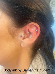 Mix of ear piercings