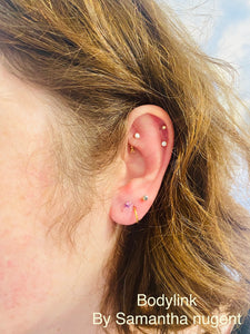 Mix of ear piercings