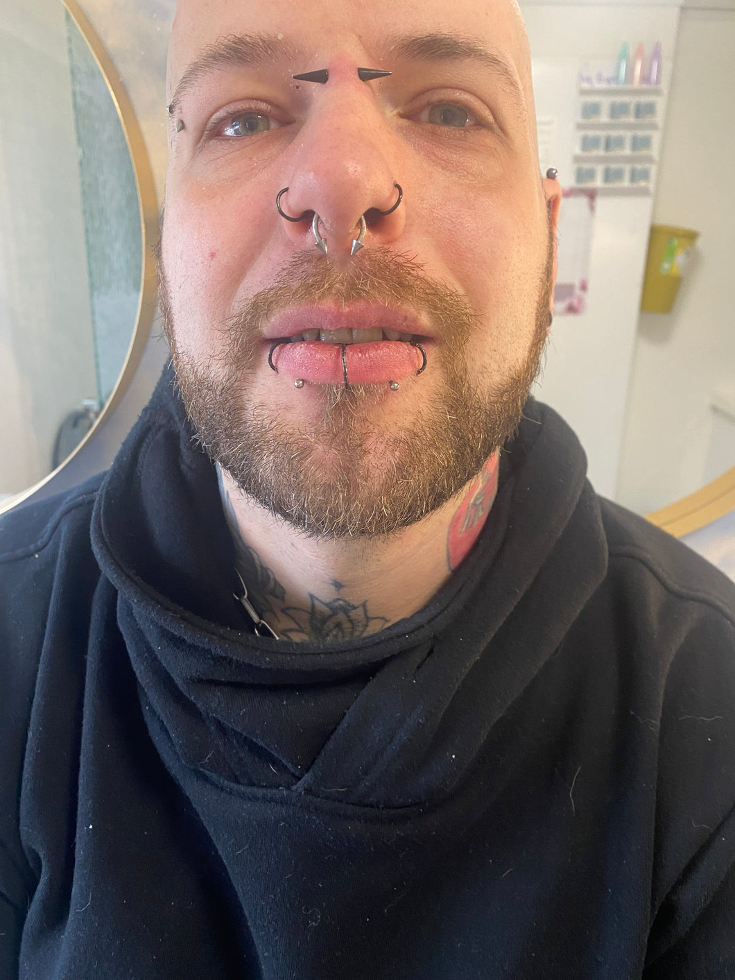 Lip piercing