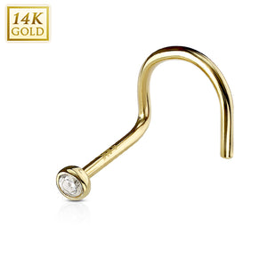 14k glod small nose stud