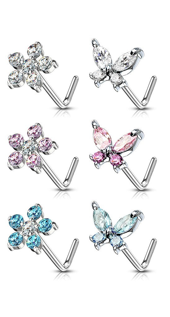 nose stud flower /butterfly