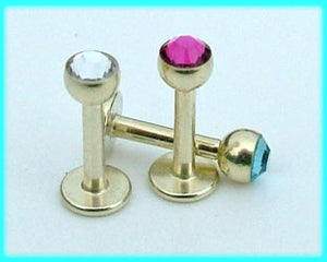 pvd gold  labret with gem £5.50