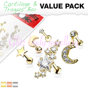 Tragus ,diath top ear conch .,labret