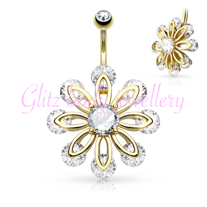 Large flower belly bar beautiful