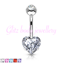 Load image into Gallery viewer, Stunning heart belly bars £6.50
