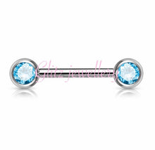 Load image into Gallery viewer, Forward facing gem Nipple bar
