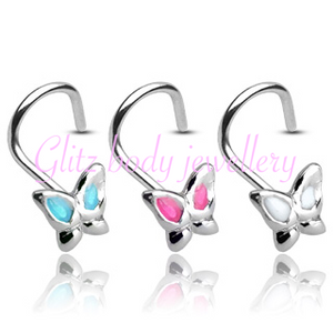 Butterfly nose stud