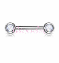 Load image into Gallery viewer, of Forward facing gem Nipple bar
