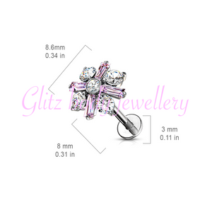 Tragus,diath top ear ,lip piercing 1.2x8mm