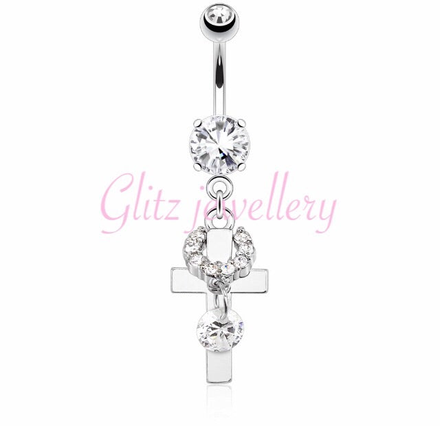 Cross belly bar