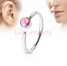 Load image into Gallery viewer, Opal hoops
