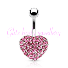 Load image into Gallery viewer, Heart cluster belly bar
