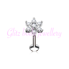 Load image into Gallery viewer, Flower cluster 1.2x8mm labret
