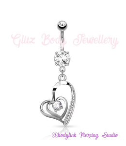 Belly bar heart