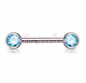 of Forward facing gem Nipple bar