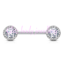 Load image into Gallery viewer, Nipple crystal bar.     £8.       1.6x14mm
