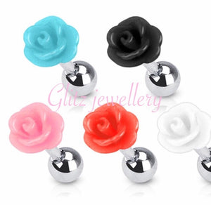 Flower barbell cartilage labret