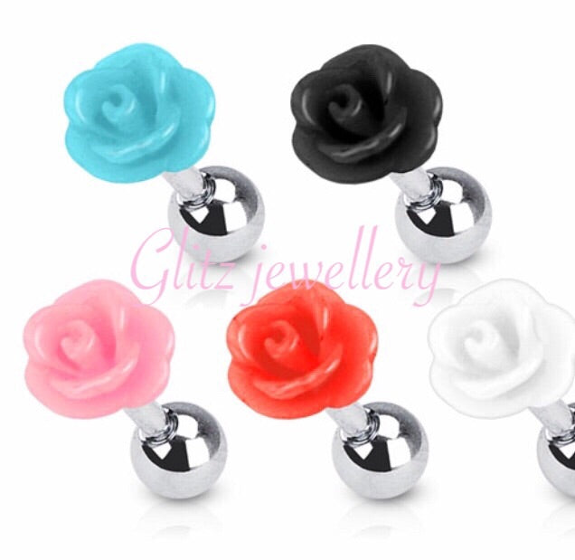 Flower barbell cartilage labret