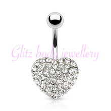 Load image into Gallery viewer, Heart cluster belly bar
