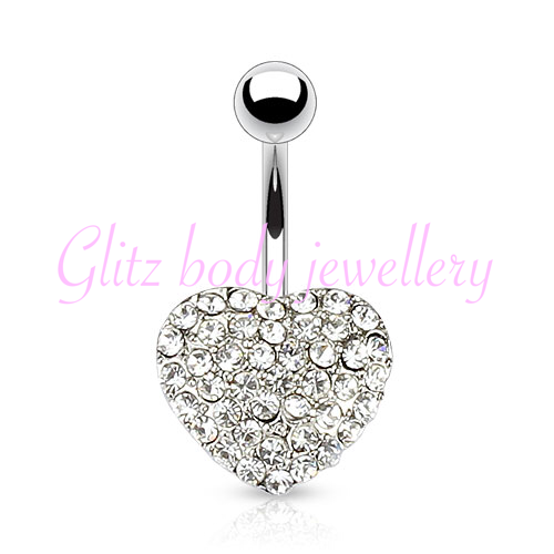 Heart cluster belly bar