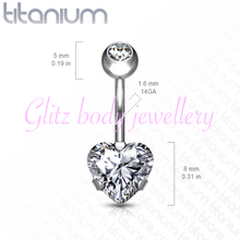 Load image into Gallery viewer, Titanium piercing heart
