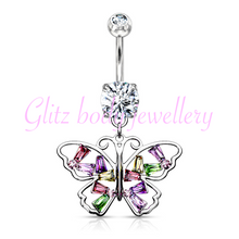 Load image into Gallery viewer, Beautiful butterfly belly bar
