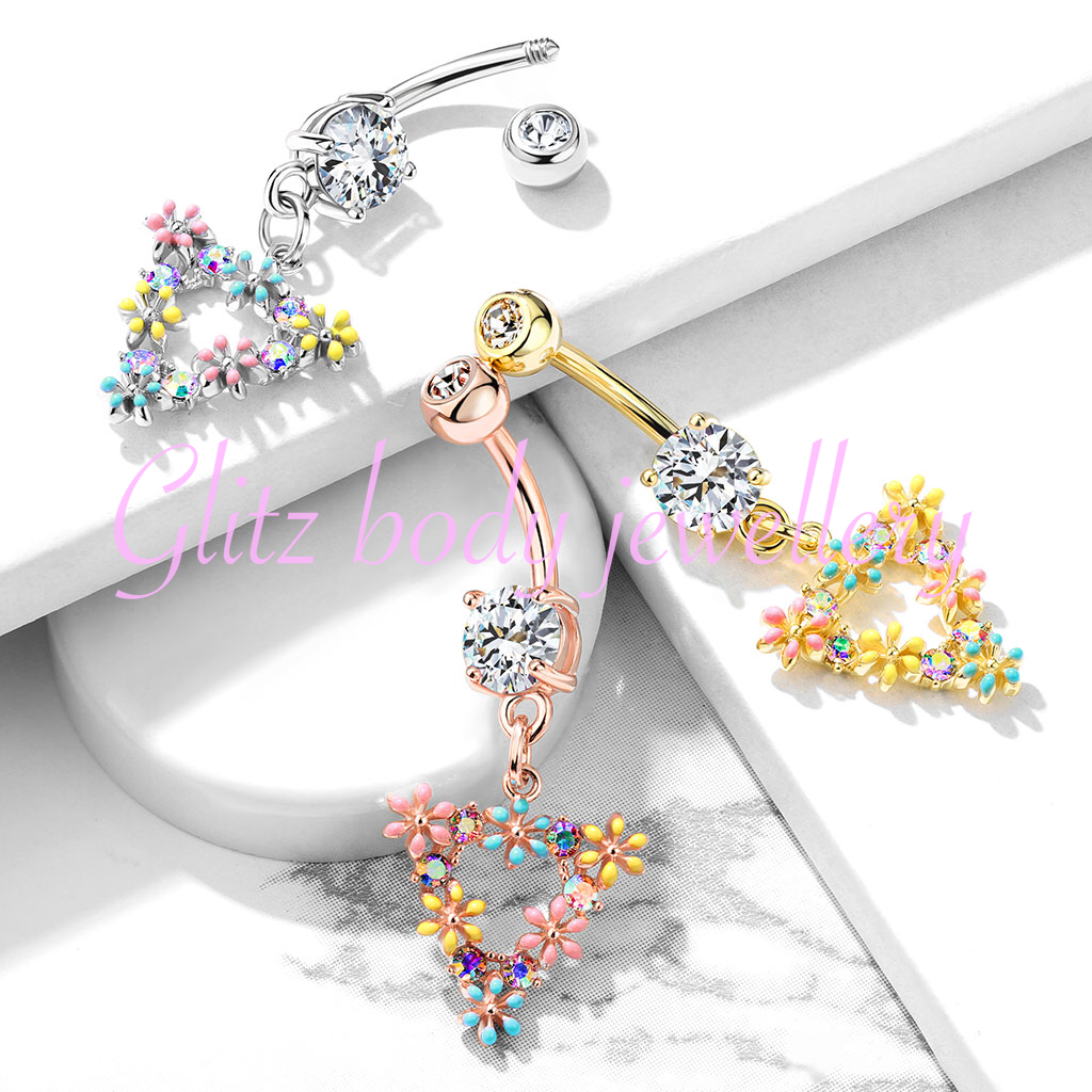 Beautiful triangle belly bar