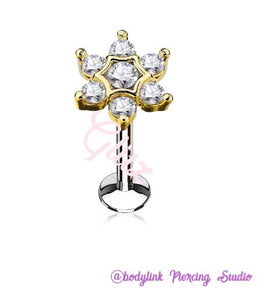 Flower labret crystals