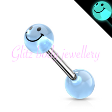 Load image into Gallery viewer, Glow in the dar tongue or nipple bar
