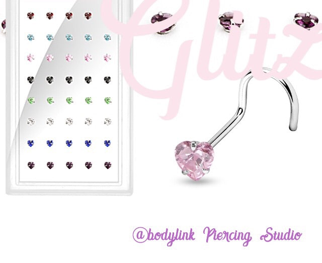Nose stud heart