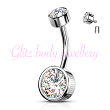 Load image into Gallery viewer, Titanium bell bar crystal
