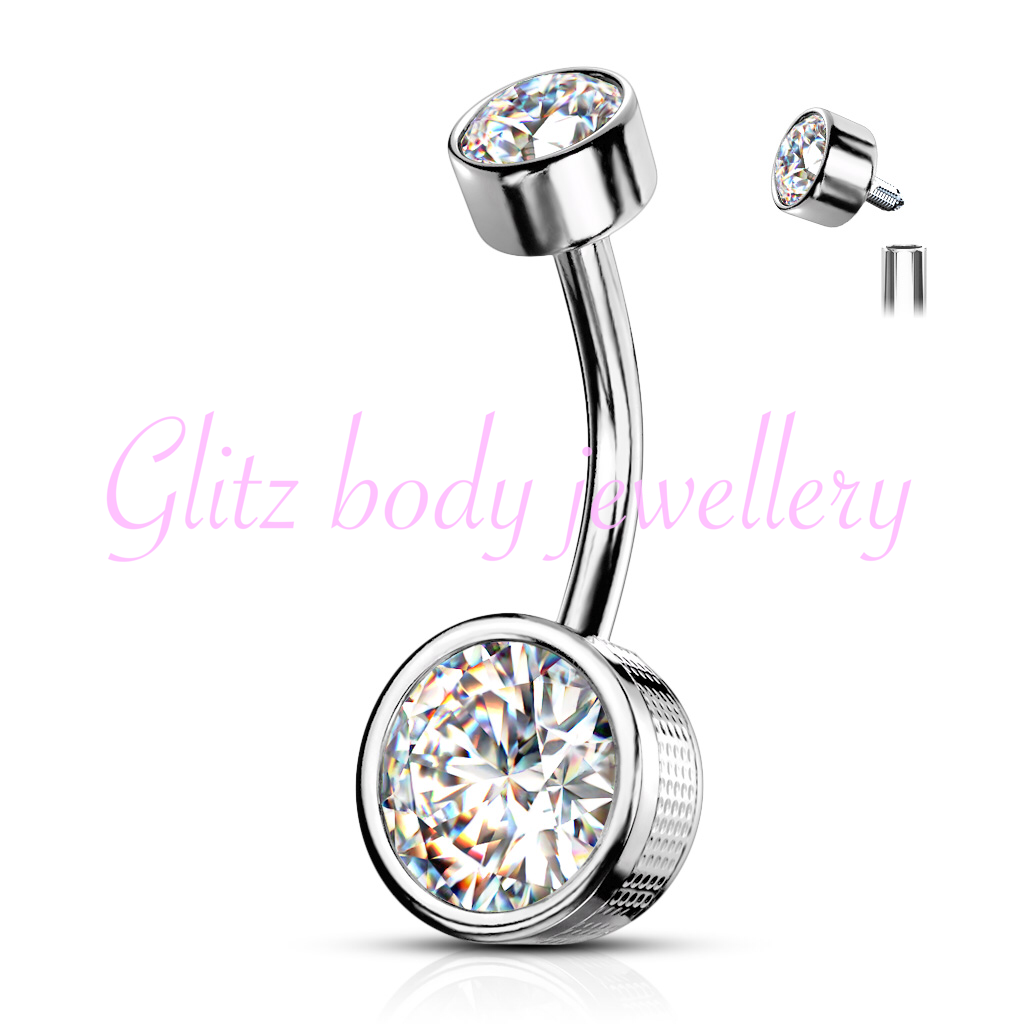 Titanium bell bar crystal