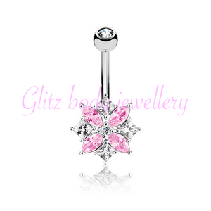 Pink cluster belly bar