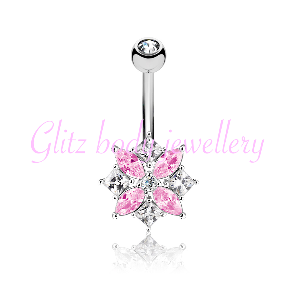 Pink cluster belly bar