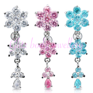 Drop flower belly bar