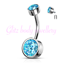 Load image into Gallery viewer, Titanium bell bar crystal
