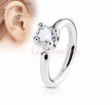 Load image into Gallery viewer, Hoop with gem cartilage piercing
