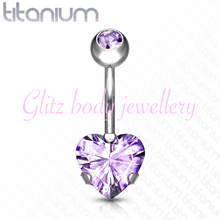 Load image into Gallery viewer, Titanium piercing heart
