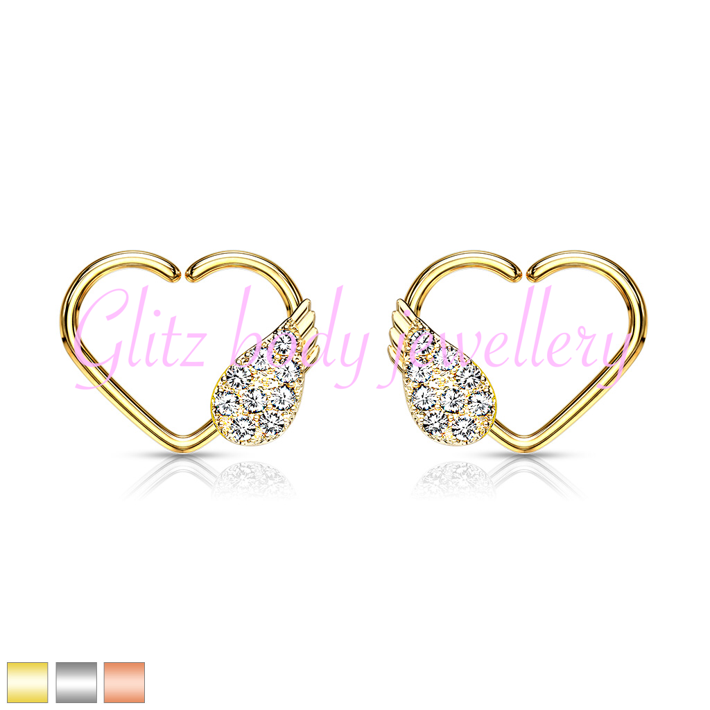Heart hoop with featrher
