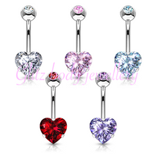 Load image into Gallery viewer, Stunning heart belly bars £6.50
