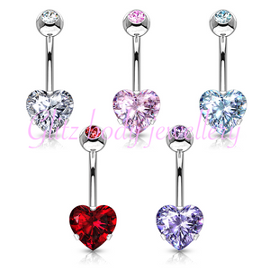 Stunning heart belly bars £6.50