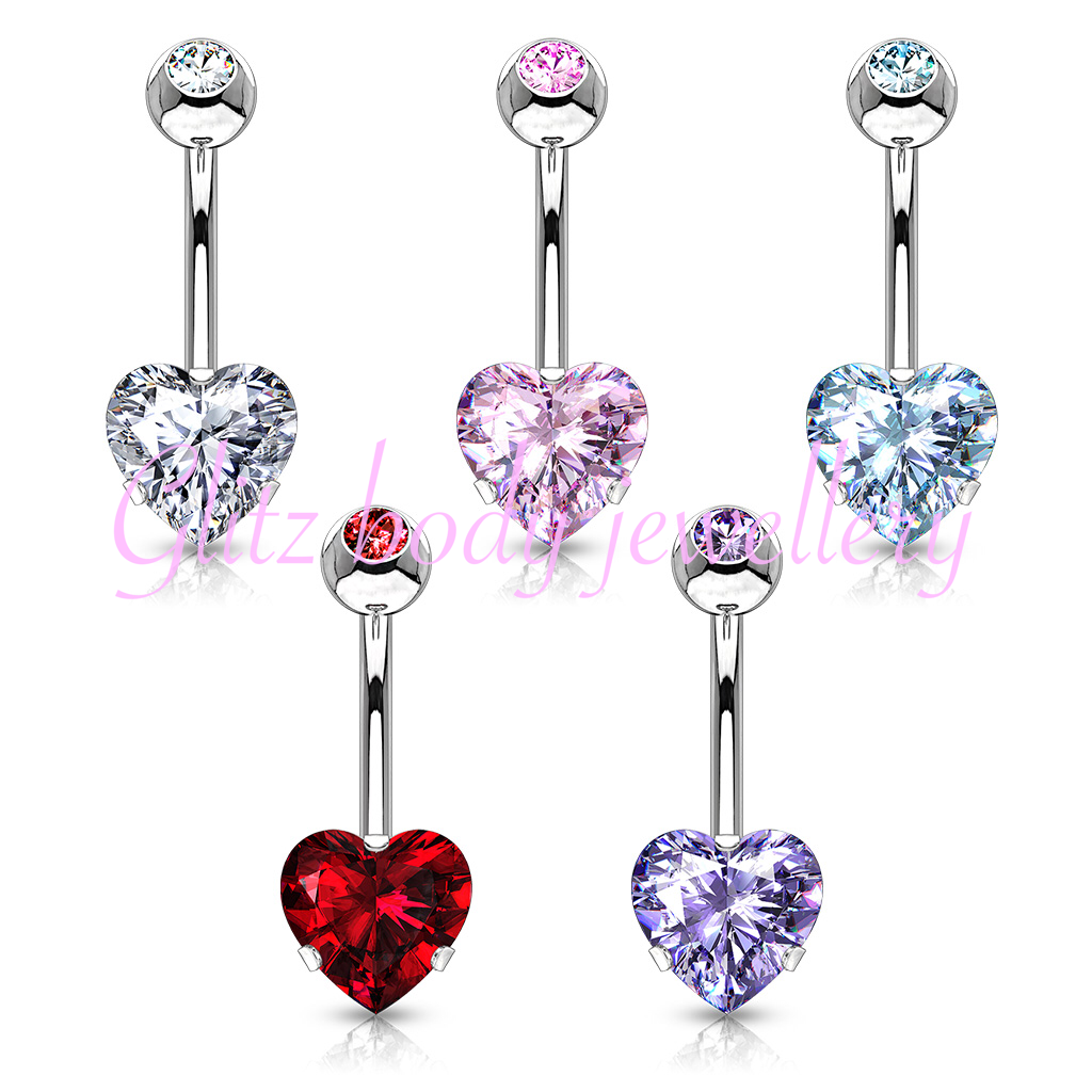 Stunning heart belly bars £6.50