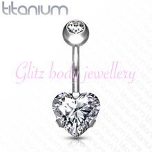 Load image into Gallery viewer, Titanium piercing heart
