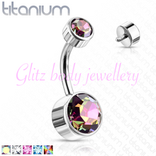 Load image into Gallery viewer, Titanium bell bar crystal
