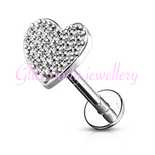 Load image into Gallery viewer, Heart labret 1.2x8mm
