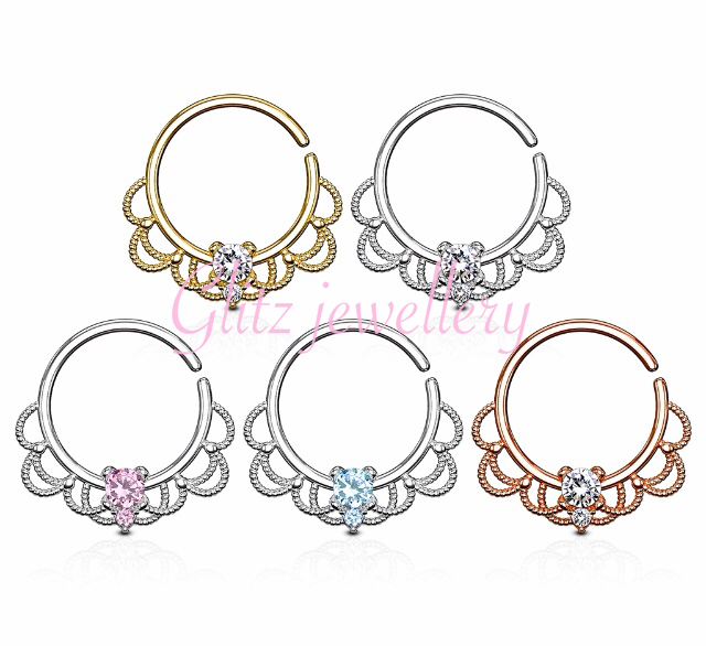 Tragus diath cartilage ear nose jewellery hoops