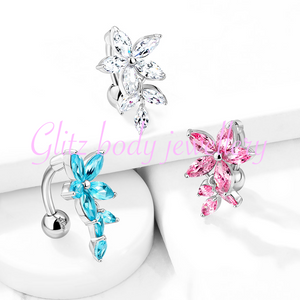 Drop flower belly bar