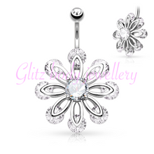 Load image into Gallery viewer, Large flower belly bar beautiful
