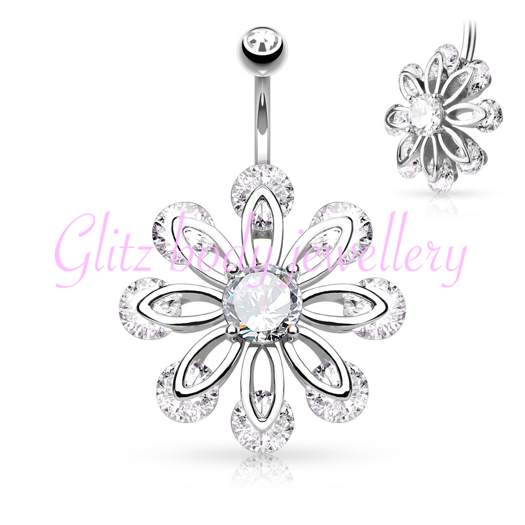 Large flower belly bar beautiful