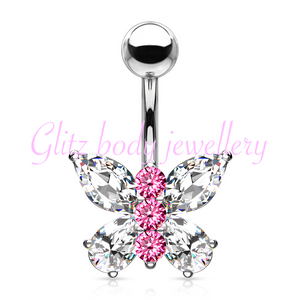 Stunning butterfly belly bar